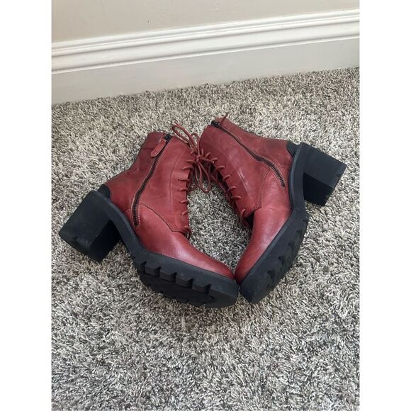 Frye Savannah Leather Classic Lace Up Streetwear Combat Heeled Boots 8.5 - Picture 5 of 12